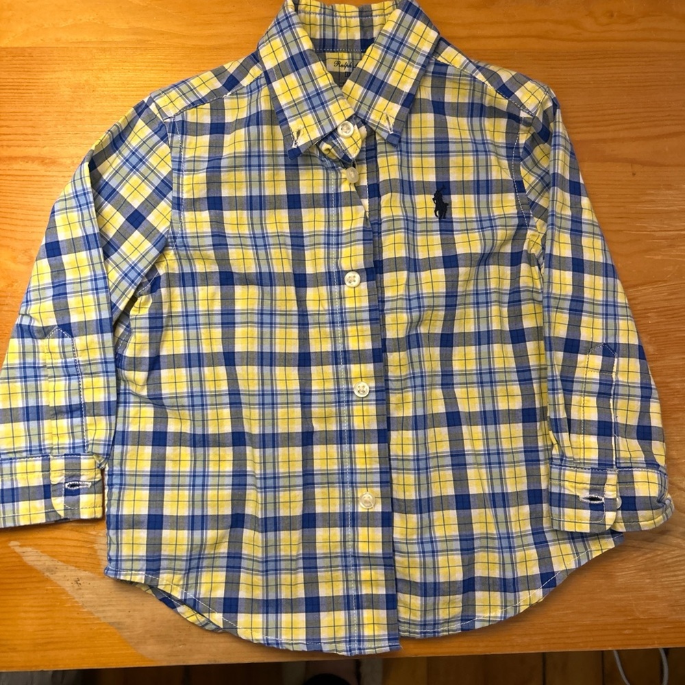 Ralph Lauren Kids' Plaid Shirt in Yellow and Blue